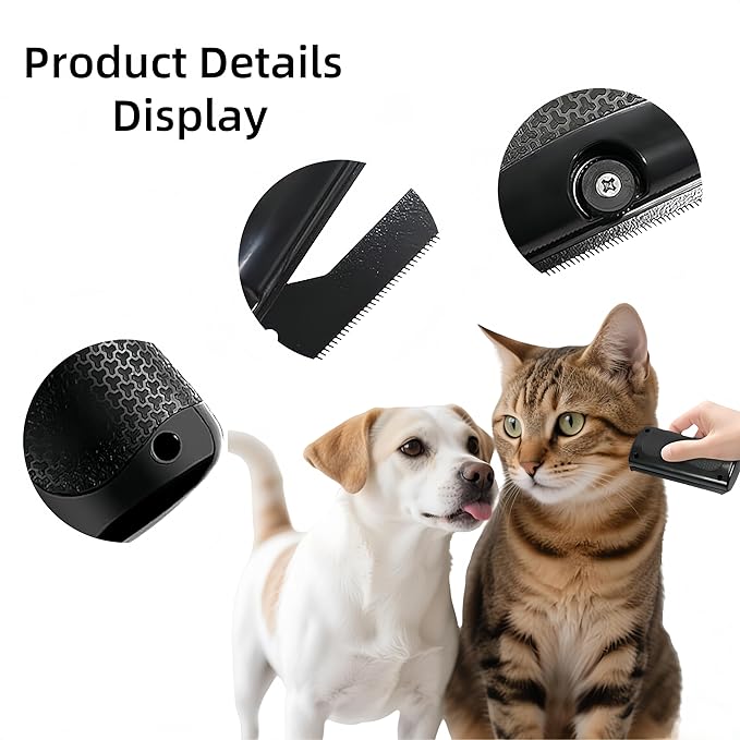 Deshedding Brush for Dogs & Cats - Dual-Head Pet Grooming Tool with Ergonomic Handle, Gentle Hair Removal Brush for Horses, Rabbits-PawvioPets