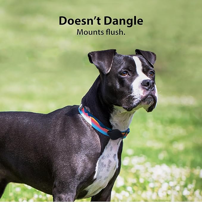 Elevation Lab TagVault™ Compact AirTag Dog Collar Mount (4 Pack) - IP68 Waterproof, Doesn't Dangle, Fits All Width Collars-PawvioPets