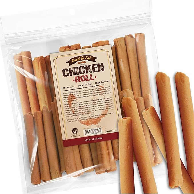 Gootoe Chicken Dog Treats – Chicken Roll 12oz – All Natural, Grain-Free, Low Fat, Premium Training Chews, Healthy & Easily Digestible-PawvioPets