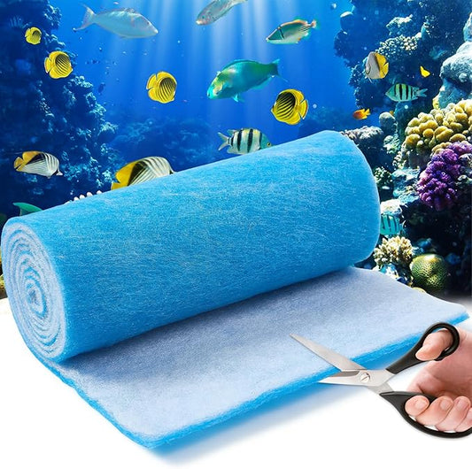 12" x 78" Aquarium Filter Sponge Fish Tank Pond Filter Media Filters Pad for Fish Tank,Filter Freshwater, Saltwater Aquariums, Reusable Fish Pond Filter Material, 0.78" Thick,Blue-PawvioPets