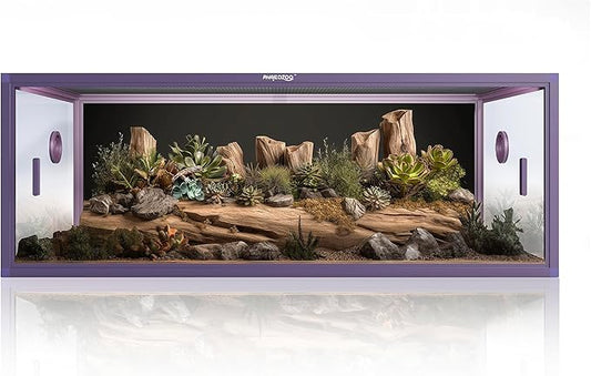 85 Gallon Reptile Tank, Front Opening Snake Tank for Easy Maintenance, Reptile Enclosure with Top Screen Ventilation 48''x24''x18''-PawvioPets