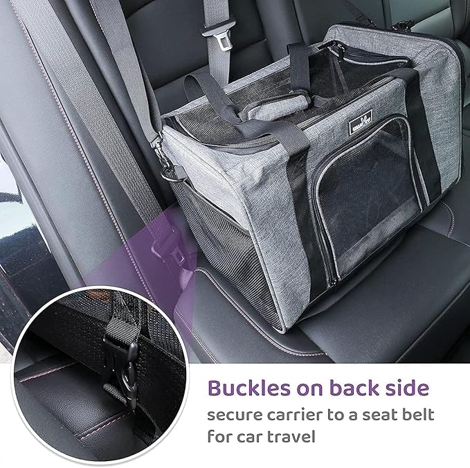 Dog Carriers for Small Dogs, Cat Carrier Travel, Expandable, Collapsible, 900D High Density Oxford Cloth, Wear-Resisting, Anti Tearing, Reflective Tape,Safety Lock Zipper-PawvioPets