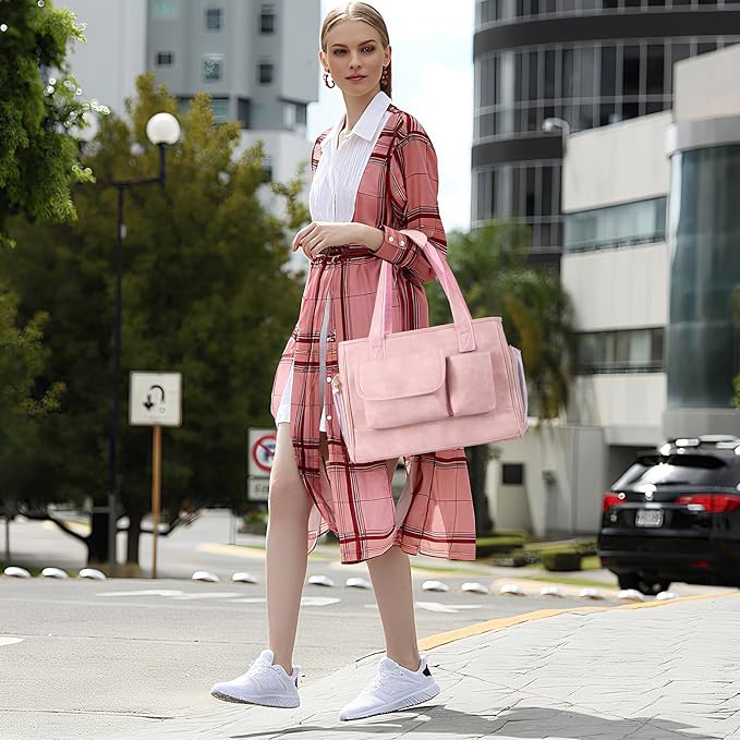 Dog Carrier Purse, Fashion Leather Pet Carrier Bag, Airline Approved Soft Sided Cat Travel Tote Bag with Pockets Pink-PawvioPets