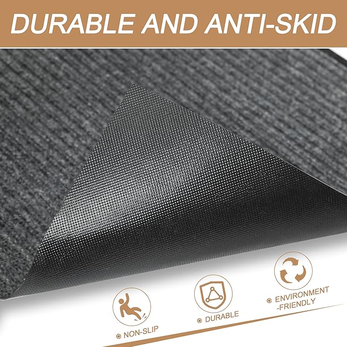 Durable Front Door Mat, Heavy Duty Indoor Outdoor Doormat, 72" x 48" Low Profile Outdoor Mats for Home Entrance, Stain and Fade Resistant Shoe Scraper Mat, Ideal for High Traffic Area-PawvioPets