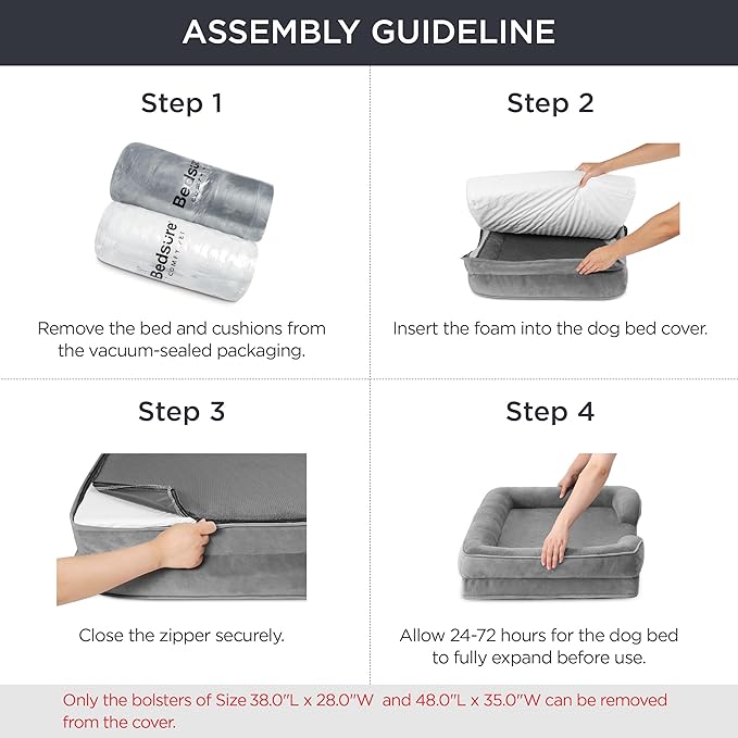 Bedsure XL Orthopedic Dog Bed for Extra Large Dogs - Washable XLarge Dog Cat Bed Waterproof, Comfort Dogs Couch Sofa with Washable Removable Cover, Pet Bed with Nonskid Bottom, Moss Green, 42"-PawvioPets