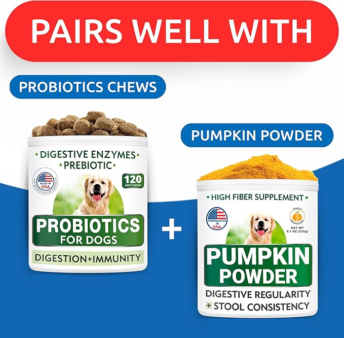 BARK&SPARK Pumpkin Powder for Dogs - 16.2oz Powdered Fiber Supplement and Stool Softener - Upset Stomach, Food Sensitivity - Improve Digestion - 16.2oz Powder-PawvioPets