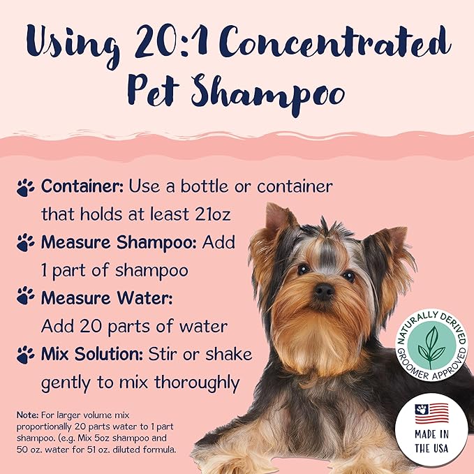 Bobbi Panter Gorgeous Dog Shampoo for Natural Brightening & Whitening, Naturally Derived Ingredients, Tear-Free, Salt-Free, Paraben-free, pH-Balanced, Peach Scent, 20:1 Concentrated Formula, 13 oz-PawvioPets