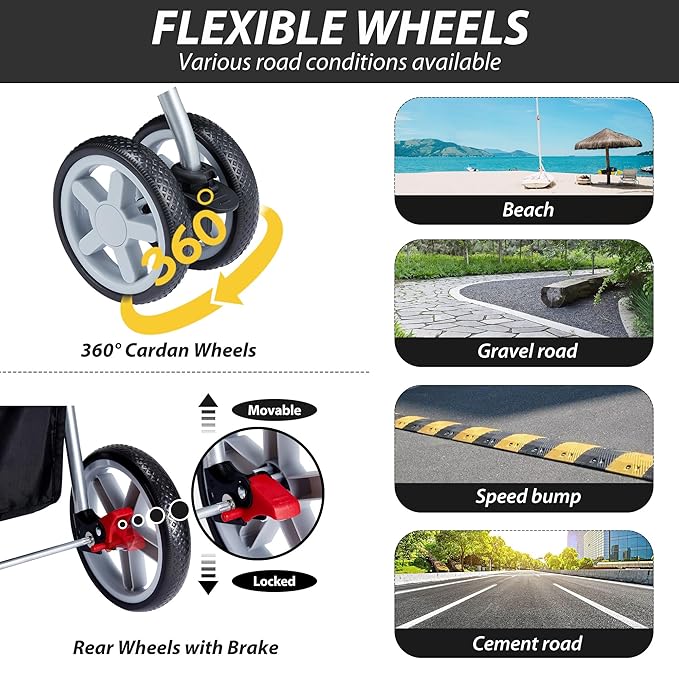 4 Wheels Pet Stroller for Small Medium Dogs Cats 10-33 lbs, Foldable Dog and Cat Stroller with Cup Holder & Storage Basket & Breathable Mesh, Pet Strolling Cart for All-Season, Black-PawvioPets