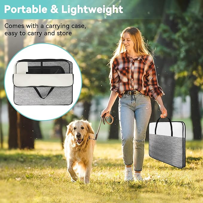 Dog Playpen, Portable Pet Play Pen Foldable Carrying Case, Puppy Pens Outsid for Small Cat Indoor/Outdoor, Removable Mesh Shade Cover-PawvioPets