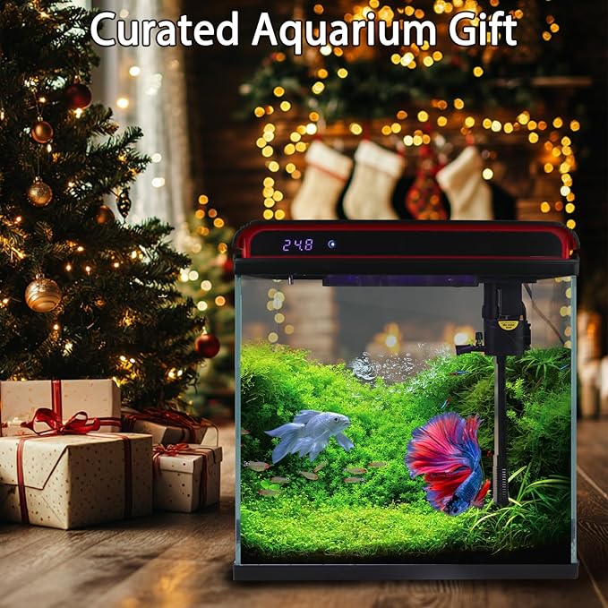 20 Gallon Fish Tank, Large Smart Aquarium with Self-Cleaning Pump 3 Color Lights Water Temperature Detection System, Smart Fish Tank for Betta Shrimp Guppy Goldfish Beta, Home Decor Gift with Tank-PawvioPets
