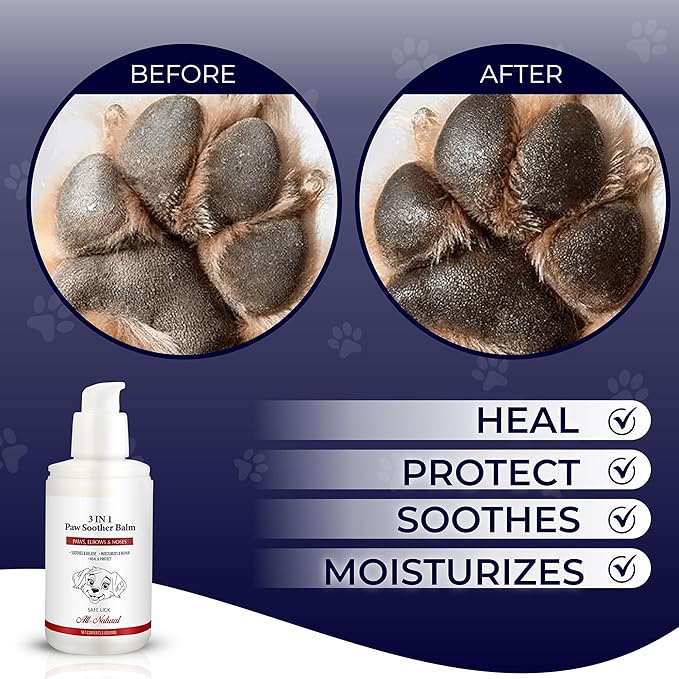 Dog Paw Pad Balm - 3-in-1 Lick Safe Soother & Moisturizer& Lotion for Dog Paws Nose, Elbow, Snout - Natural, Quick-Drying, Non-Sticky - All-Weather Cat Paw Balm Cream- 3.5 Oz/100Gram-PawvioPets