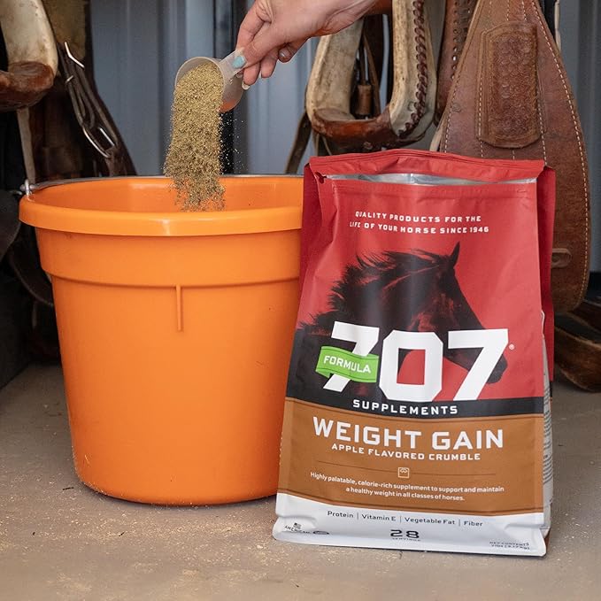 Formula 707 Weight Gain Crumble Equine Supplement, 7 lb Bag – Palatable, Calorie-Rich Nutritional Support for Hard-to-Keep and Senior Horses-PawvioPets