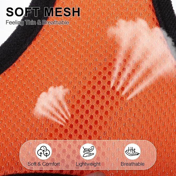 BINGPET No Pull Dog Harness,Soft Mesh Breathable All Weather Vest Harness,Safety Protection Design Durable Adjustable Step-in Easy Walk Dog Harness for Small Medium Large Dogs(Orange,XL)-PawvioPets