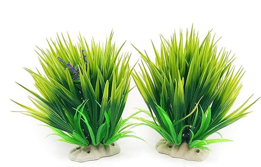 BEGONDIS 2Pcs Aquarium Decorations Fish Tank Artificial Green Water Plants Made of Soft Fabrics Plastic-PawvioPets