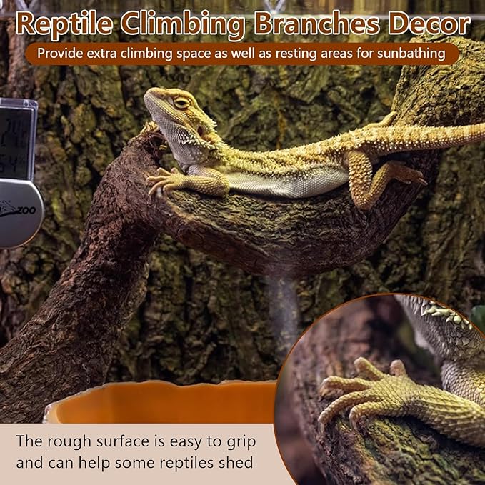 BNOSDM Reptile Climbing Branches Decor,Snake Climbing Branch,Gecko Climb Wood,Lizard Forest Branch,Tank Habitat Tree Trunk Decorations for Bearded Dragons,Chameleons,Spider,Frogs (XL)-PawvioPets