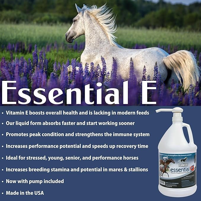 Essential E: Equine Vitamin E Supplement for Horse Health, Performance, Recovery & Nutrition - 1 Gallon-PawvioPets