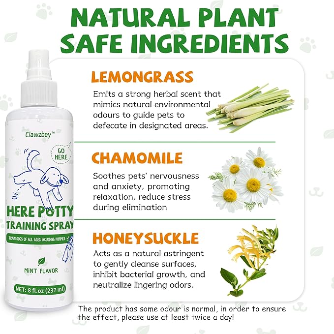 Dog Potty Spray Set, No-Go Spray & Potty Training Spray, Puppy Essentials, Stops Urination & Marking, Indoor and Outdoor Use (8 fl oz) Large Capacity, More Suitable for Multi-Dog Households-PawvioPets