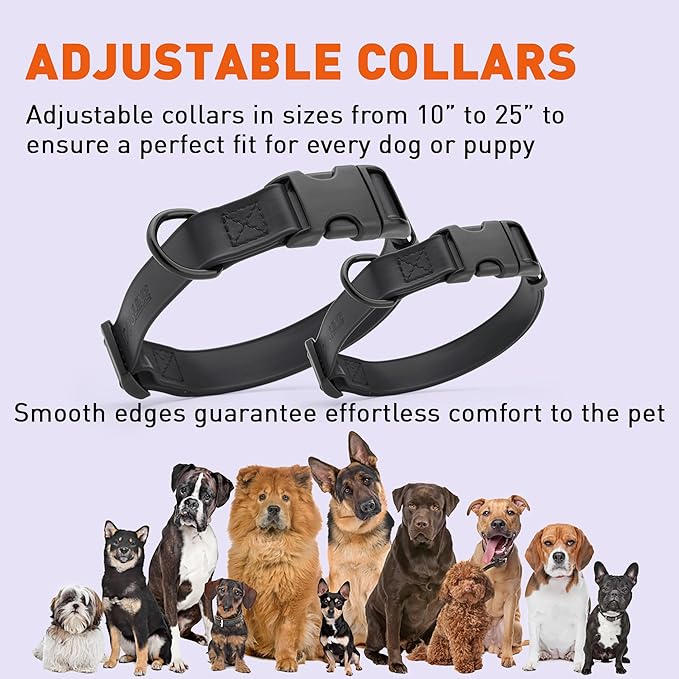 Dogline Biothane Waterproof Dog Collar with Quick Release Buckle Strong Coated Nylon Webbing with Odor- Proof for Easy Care Easy to Clean Fits Small Medium or Large Dogs, Black 3/4" W 12-19" L-PawvioPets