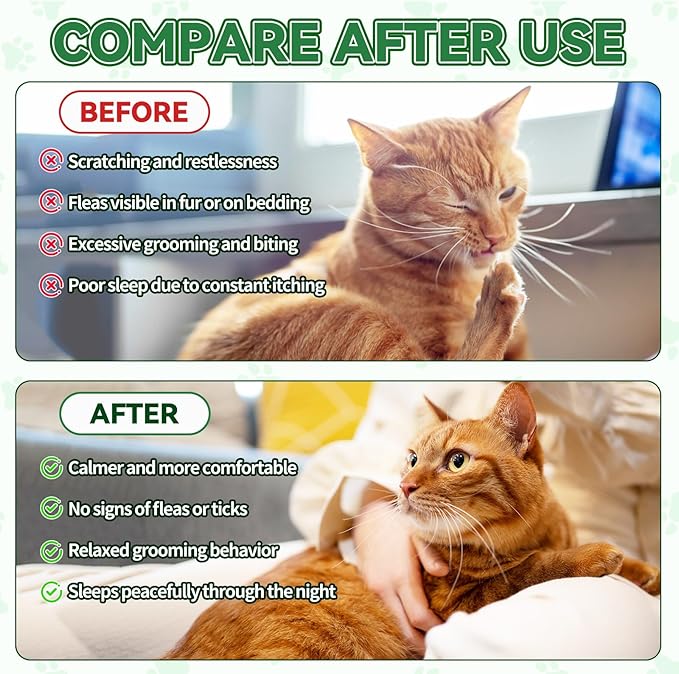 Flea & Tick Support for Cats – Natural Herbal Drops with Multivitamin – Fleas and Ticks Comfort Formula for Cat All Breeds & Ages – Bacon Flavor-PawvioPets