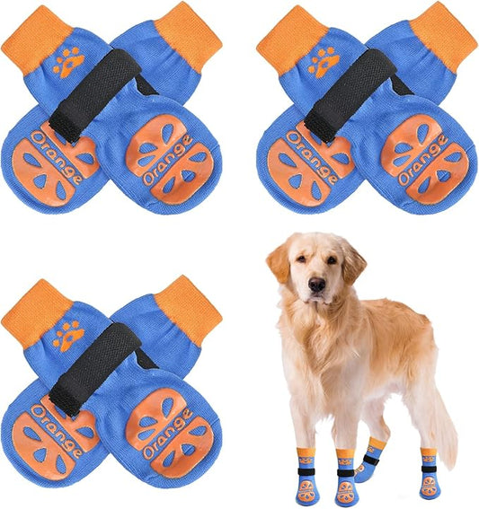 BEAUTYZOO Anti-Slip Dog Socks,Dog Shoes for Hot/Cold Pavement,Paw Protectors with Grips 3 Pairs for Puppy Small Medium Large Senior Old Dogs,Dog Socks to Prevent Licking and Hardwood Floor Protection-PawvioPets