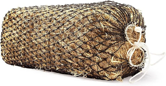 Bloomoak Slow Hay Net Feeder for Horses, Durable Soft Black PE 2/3 String Hay Bales Bags, Fit 36x18x18 to 47x25x17 Inches, Extends 50-64 Inches (2 1.6" Hole/1PC)-PawvioPets