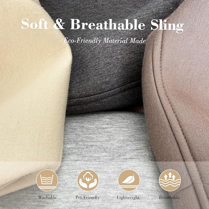 Dog & Cat Carrier Sling, Adjustable Soft Padded Shoulder Puppy Carrier, Hands-Free Dog Carrier Bag with Double Safety Buckles Premium Material for Outdoor Travel (Apricot, L)-PawvioPets