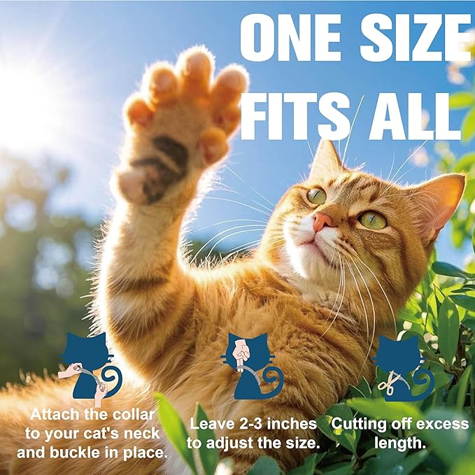 Flea Collar for Cats, Flea and Tick Collars for Kittens, Flea & Tick Treatment Prevention, Natural Essential Oil, 2 Pack, 16 Months Protection, One Size Fits All, Waterproof-PawvioPets