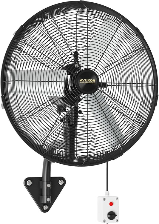 20'' Outdoor Wall Mount Fan, 4 Speed Oscillating Wall Fan with All Sealed Brushless DC Motor, Heavy Duty Industrial Fans, Waterproof Fans for Patios, House, Garage, Commercial, Warehouse, Factory-PawvioPets