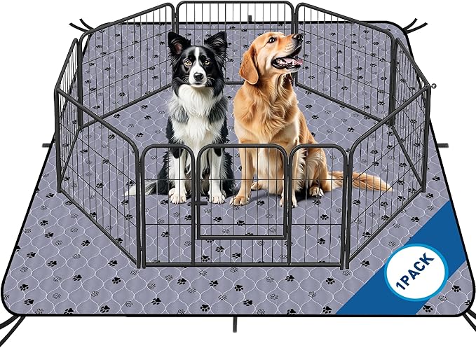 Fostanfly Washable Dog Pee Pads Extra Large 72''x80'' Instant Absorb Training Pads, Non-Slip Pet Playpen Mat Waterproof Reusable Floor Mat for Puppy/Senior Dog, Housebreaking & Incontinence-PawvioPets