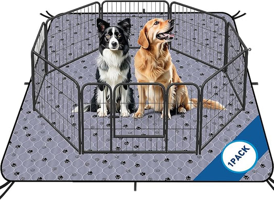 Fostanfly Washable Dog Pee Pads Extra Large 72''x80'' Instant Absorb Training Pads, Non-Slip Pet Playpen Mat Waterproof Reusable Floor Mat for Puppy/Senior Dog, Housebreaking & Incontinence-PawvioPets