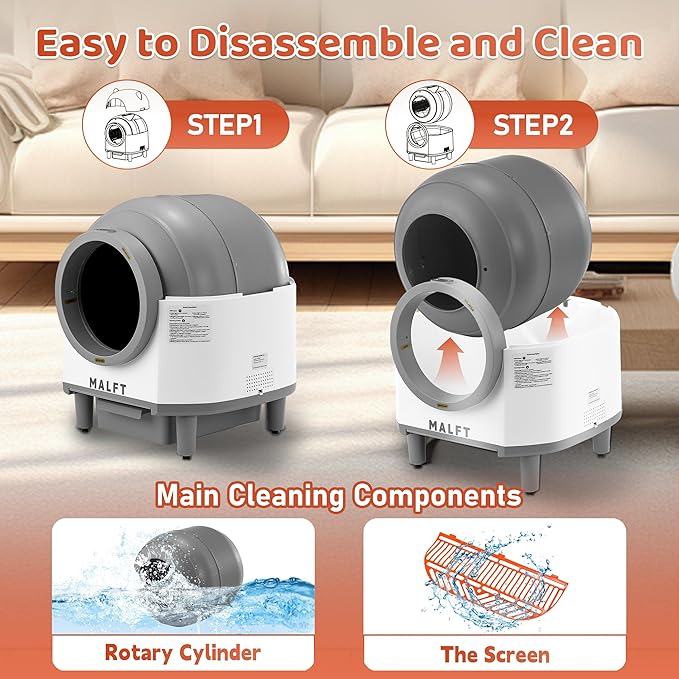 Automatic Cat Litter Box 90L –Self-Cleaning Cat Litter Box, Smart APP Monitoring, Safety Sensors, Low-Noise Cleaning, Large Capacity for Multiple Cats (Includes Mat & Waste Bags)-PawvioPets