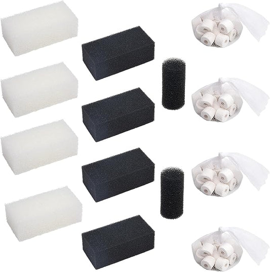4 Sets of Three-Stage Filtration Maintenance Kit for Fish Tank Filters Replacement for Aquaclear 50 Power Filter Fish Tank Filter for 20- to 50-Gallon Aquariums-PawvioPets