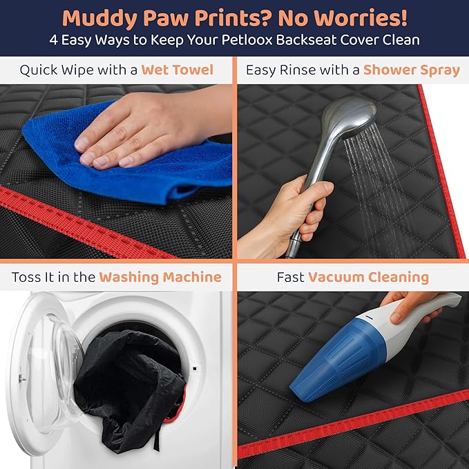 Dog Car Seat Cover for Back Seat, Waterproof Hammock for Car, SUV & Truck, Non-Slip Backseat Cover for Dogs, Heavy-Duty Dog Hammock Style Seat Protector Pets, Easy to Install & Clean-PawvioPets