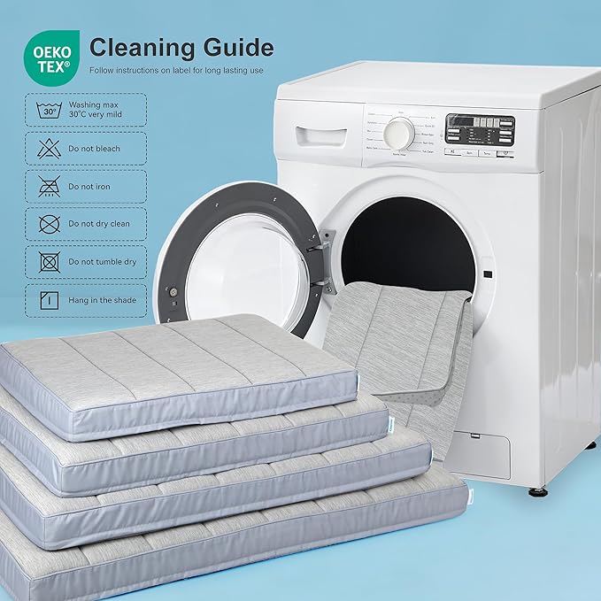 Cooling Dog Bed for Large Dogs - Orthopedic Pet Beds with Memory Foam, QMAX>0.5, Waterproof Removable Washable Cover for Hot Weather, Grey, 35" L x 23" W x 3" H-PawvioPets