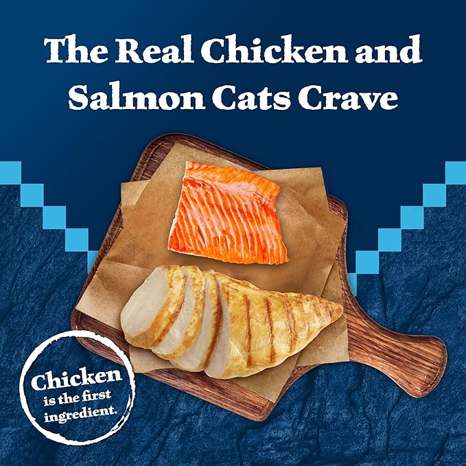 Blue Buffalo Wilderness Wild Delights Meaty Morsels Natural Wet Cat Food, Chicken & Salmon in Tasty Gravy, 3-oz. Cans, 24-Pack-PawvioPets