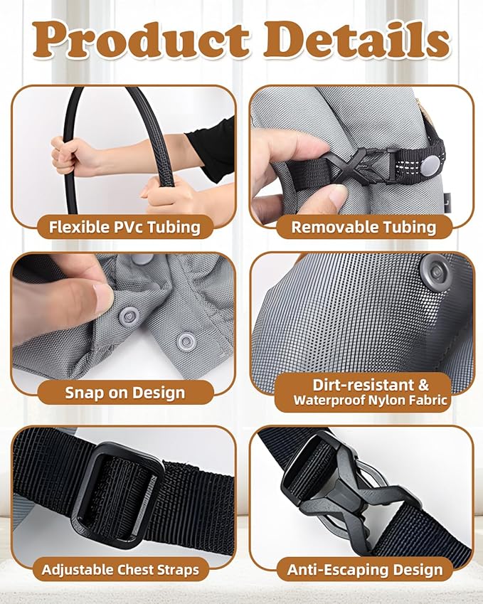 Blind Dog Harness, Lightweight Collar for Dogs&Cats, Adjustable Blind Dog Collar Harness, Pet Anti-Collision Ring for Blind, Eye Injury, Vision Impairment Pets for Protective & Build Confidence XXL-PawvioPets