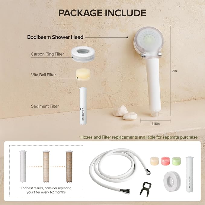 Filtered Handheld Shower Head with Vitamin C & Sediment Filter, High Pressure Water Flow, Water Saving, Reduces Chlorine for Dry Skin & Hair, On/Off Switch, Made in Korea - Bluemoon Gray-PawvioPets