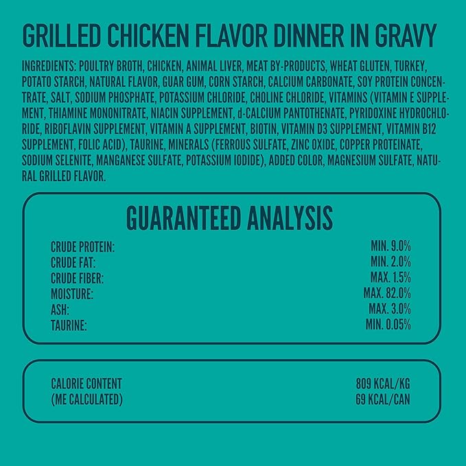 A Strong Heart Canned Wet Cat Food, Grilled Chicken Flavor in Gravy - 3 oz Cans (Pack of 24), Made in The USA with Pieces of Real Grilled Chicken-PawvioPets