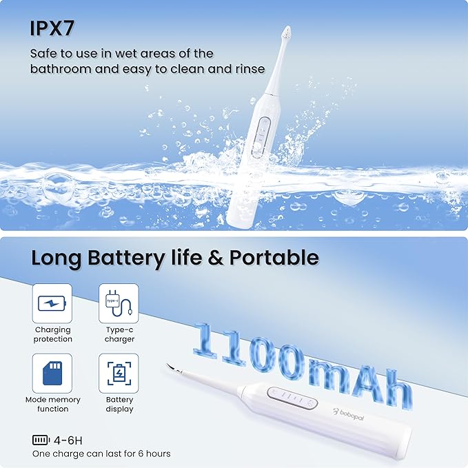 Dog Tooth Brushing Kit,3-in-1 Dog Teeth Cleaning Tools,Ultrasonic Electric Toothbrush & Plaque Remover for Dogs with Water Flosser for Teeth,2 Modes & 3 Intensity Levels,IPX7,1100mAh Battery-PawvioPets