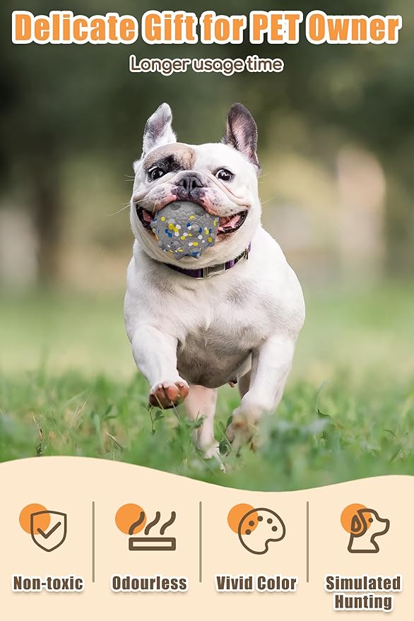 Dog Tennis Balls for Aggressive Chewers, Indestructible Durable Bouncy Interactive Toy for Dogs Fetch Game Lightweight Floating Outdoor Training(4Pcs Medium)-PawvioPets