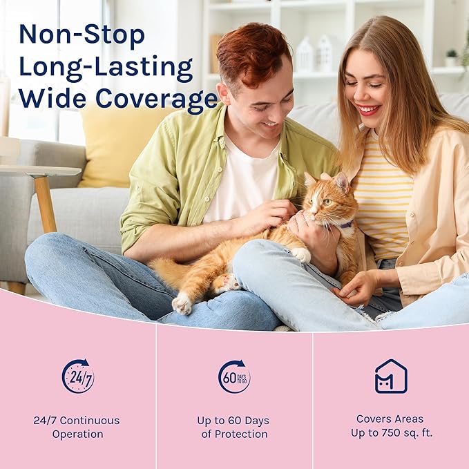 Cat Calming Pheromones Diffuser: 2 Classic Cats Plug in Refill Diffusers for Relaxation & Comfort - Reduce Stress Barking & Scratching - Indoor 60 Days Supply-PawvioPets