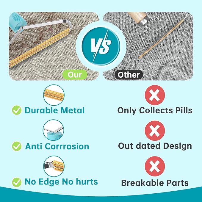 3-Pack Pet Hair Removal Tool,Dog Cat Hair Remover,Lint Shaver Cleaner Pro,Fur Removal Tool,Portable Carpet Scraper,Carpet Rake,Pet Hair Brush for Carpet,Clothes,Car Mats,Couch,Pet Bed,Furniture-PawvioPets