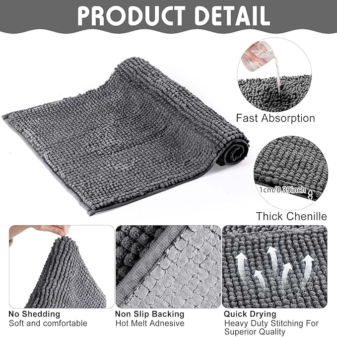 Amylove 4 Pcs Guinea Pig Cage Liner Guinea Pig Bedding Washable Fleece Pee Pads Reusable Small Animals Training Mat Small Animal Sleeping Bed for Bunny Hamster(Dark Gray,14 x 28 Inch)-PawvioPets