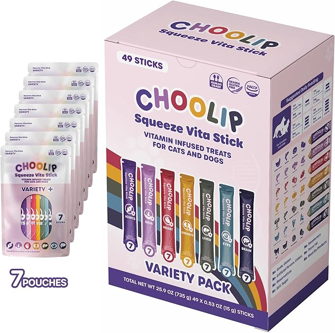 Bundle | Berry Good Milk 10pk Vitamin-Infused + 49 Variety Squeeze Vita Sticks with Essential multivitamins [Both Products are for Cats & Dogs of All Life Stages]-PawvioPets
