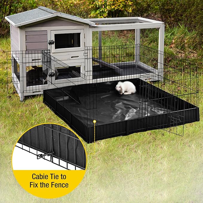 Aivituvin Rabbit Playpen Pet Pen Small Animal Cage with Waterproof Liner - Extension Playpen-PawvioPets