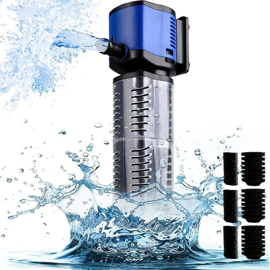 Aquarium Filter for 100-300 Gallons Tank, Powerful 660GPH Internal Fish Tank Filter, Pump Submersible Filter with Sponge for Large Fish Tanks, Turtle Tanks-PawvioPets