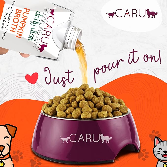 CARU - Daily Dish Pumpkin Broth Meal Topper for Dogs & Cats - Savory Pour-Over Broth - 1.1 lbs.-PawvioPets