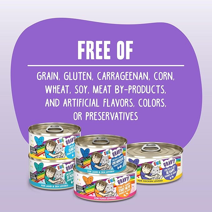 B.F.F. OMG - Best Feline Friend Oh My Gravy!, Tuna & Lamb Lights Out with Tuna & Lamb, 5.5oz Can (Pack of 8)-PawvioPets