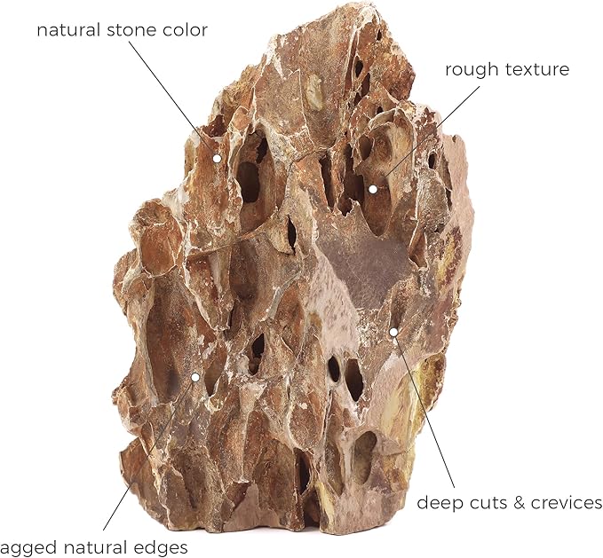 6-8 Inches Natural Dragon Stone 4 PCS Aquarium Rocks for Aquascaping, Aquarium Landscaping, Terrariums, Fish Tank Decoration, Vivariums, Paludarium, Reptile and Amphibian Enclosures-PawvioPets