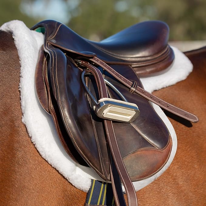 Equinavia Eidsvoll Close Contact English Saddle Pad | Horse Saddle Pad with Shock Absorbing Fleece Top | Hook & Loop Billet Straps, Secure Fit | Breathable for All Riding Styles-PawvioPets